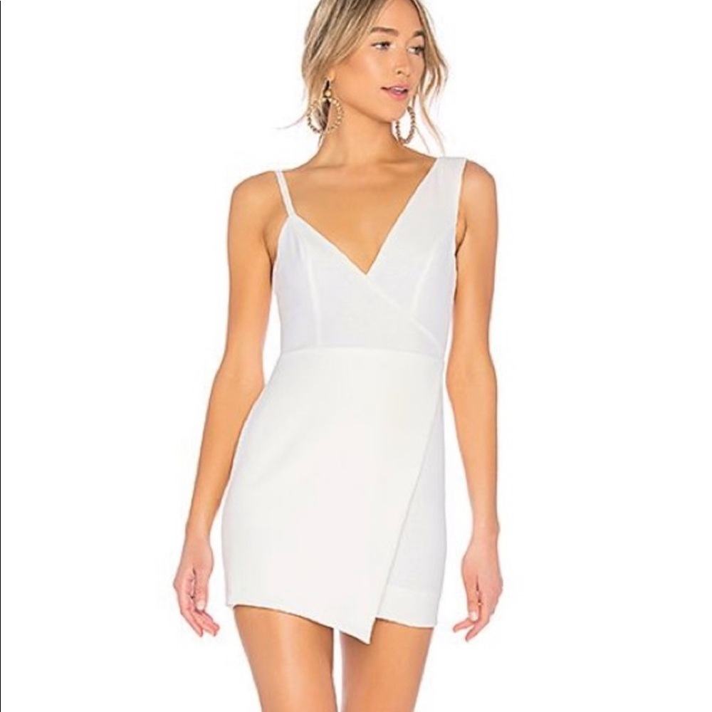 NBD Adios Asymetrical Mini Dress White